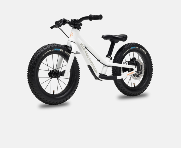 Kids Ride Shotgun Dirt Hero - 14'' Push Bike - White W/Brakes